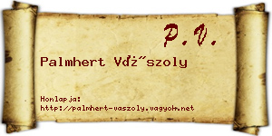 Palmhert Vászoly névjegykártya